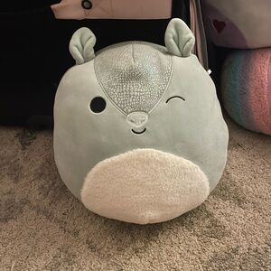 Squishmallows Gray and White Accent Pillow